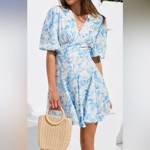 Summer Floral puff sleeve dress